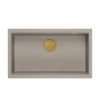 Chiuveta compozit incastrata Quadron Logan 110 bej - auriu 76x44 cm