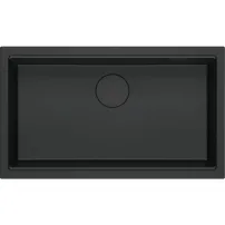 Chiuveta compozit incastrata Quadron Logan 110 negru 76x44 cm