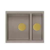 Chiuveta compozit incastrata Quadron Logan 150 bej - auriu 56x46 cm