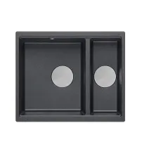 Chiuveta compozit incastrata Quadron Logan 150 negru - inox 56x46 cm