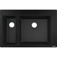 Chiuveta compozit Hansgrohe S51 SilicaTec negru grafit 77x51 cm 2 cuve