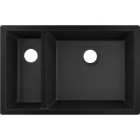 Chiuveta compozit Hansgrohe S51 SilicaTec negru grafit 71x45 cm 2 cuve