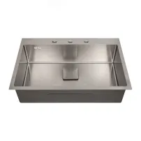 Chiuveta inox Inter Ceramic cu o cuva fara picurator finisaj inox satinat 75x50 cm