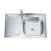 Chiuveta inox Inter Ceramic cu o cuva si picurator stanga finisaj inox lucios 80x50 cm