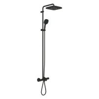 Coloana de dus cu baterie termostatata cu pipa cada negru mat Grohe Tempesta Cosmopolitan 250 Cube