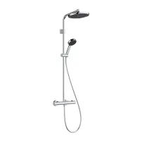 Coloana de dus cu baterie termostatata Hansgrohe Activera S EcoSmart para cu 2 functii finisaj crom lucios