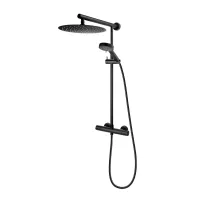 Coloana de dus cu baterie termostatata negru mat FDesign Anima