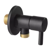 Robinet coltar Ferro 1/2”x1/2” rotund cu finisaj negru mat