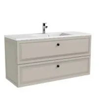Dulap baza cu lavoar Oristo Montebianco 2 sertare bej mat 120 cm