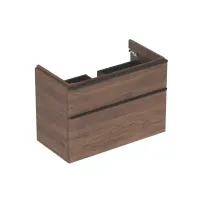 Dulap baza pentru lavoar suspendat Geberit Smyle Square nuc 2 sertare 89 cm