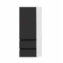 Dulap inalt suspendat cu usa si sertare KolpaSan Pandora mdf negru 130x45 cm
