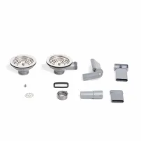 Kit sistem scurgere Franke pentru chiuvete cu 2 cuve finisaj inox lucios