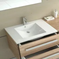 Lavoar incastrat Rea Dafne dreptunghiular finisaj alb lucios 76 cm