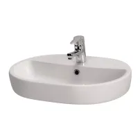 Lavoar pe blat Cersanit Caspia Oval alb lucios 60 cm
