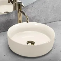 Lavoar pe blat Rea Sami rotund 36 cm ecru lucios