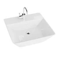 Lavoar pe blat Rune Eskil dreptunghiular 42 cm alb lucios