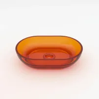 Lavoar pe blat Rune Mond oval 58 cm rasina transparenta - portocaliu