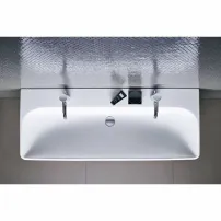 Lavoar pe mobilier Geberit Smyle Square 120 cm cu orificiu baterie stanga si dreapta