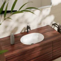 Lavoar sub blat Hansgrohe Xuniva U 45 cm cu preaplin alb lucios