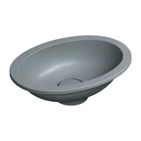 Lavoar sub blat Omnires Shell M+ finisaj gri cenusa mat 45 cm
