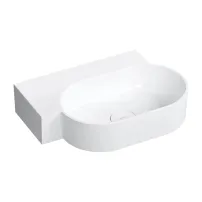 Lavoar suspendat Omnires Ovo M+ finisaj alb lucios 55.5 cm stanga