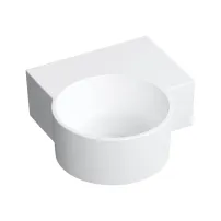 Lavoar suspendat Omnires Ovo M+ finisaj alb mat 33.5 cm dreapta