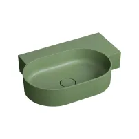 Lavoar suspendat Omnires Ovo M+ finisaj verde mat 64.5 cm dreapta