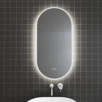 Oglinda cu iluminare si dezaburire Inter Ceramic Vayana ovala 45x90 cm