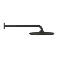 Palarie si brat de dus negru mat Grohe Tempesta 250 Cube rotunda