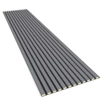 Panou riflaj decorativ/acustic Lameo Mini din MDF finisaj gri 30x275 cm