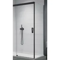 Perete dus lateral negru mat SanSwiss Cadura 80 cm