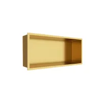 Raft incastrat dreptunghiular Balneo Wall-Box One cu rama 45x20x10 cm auriu lucios