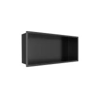 Raft incastrat dreptunghiular Balneo Wall-Box One cu rama 45x20x10 cm negru mat
