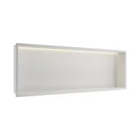 Raft incastrat dreptunghiular Balneo Wall-Box One LED cu rama 90x30x10 cm alb mat