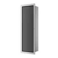 Raft incastrat pentru perie WC Balneo Wall Box L si hartie igienica deschidere stanga finisaj negru 68 cm