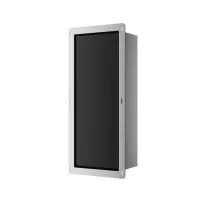 Raft incastrat pentru perie WC Balneo Wall Box S otel inoxidabil deschidere stanga finisaj negru 54 cm