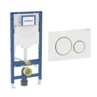 Rezervor incastrat Geberit Duofix Sigma cu set fixare si clapeta Sigma20 alb-auriu