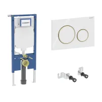 Rezervor WC cu cadru incastrat Geberit Duofix Sigma set fixare si calpeta de actionare Sigma20 alb-auriu