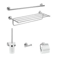 Set accesorii 5 in 1 Hansgrohe Logis cu finisaj crom lucios