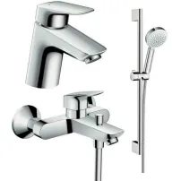 Set baterii Hansgrohe Logis 70 lavoar cada si set de dus crom