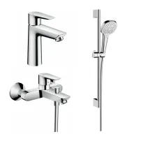 Set baterii lavoar, cada si set de dus Hansgrohe Talis E crom