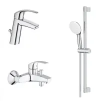 Set baterii lavoar si cada - dus Grohe Eurosmart New M cu set de dus crom