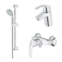 Set baterie lavoar baterie dus si set dus Grohe Eurosmart New S crom