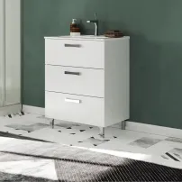 Set dulap baza alb lucios si lavoar Savini Due Tokyo 60 cm