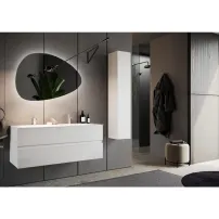 Set dulap baza si lavoar suspendat alb LC Mobili Italia Start 122x53x47 cm