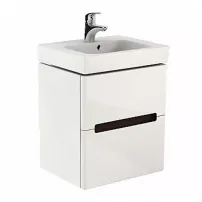 Set dulap baza suspendat Geberit Modo alb lucios 2 sertare si lavoar 50 cm