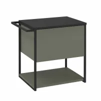 Set dulap baza suspendat Krofam Lov verde-negru 60 cm blat negru cu finisat piatra