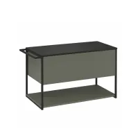 Set dulap baza suspendat Krofam Lov verde-negru 80 cm blat negru finisaj piatra