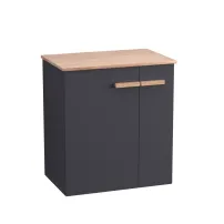 Set dulap negru Krofam e-L_WOOD 59 cm, blat maro Krofam e-L_WOOD 61 cm