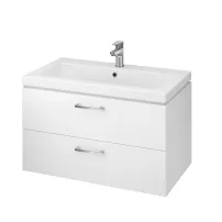 Set dulap suspendat si lavoar ceramic Cersanit Lara alb 80 cm